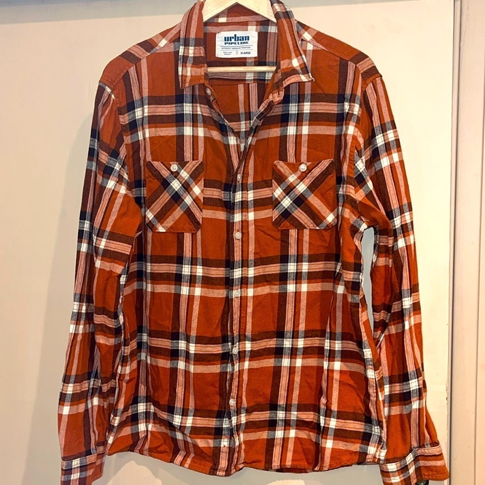 Urban Pipeline XL flannel plaid button down